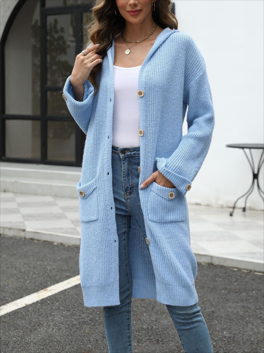 V-Neck Loose Knit Cardigan
