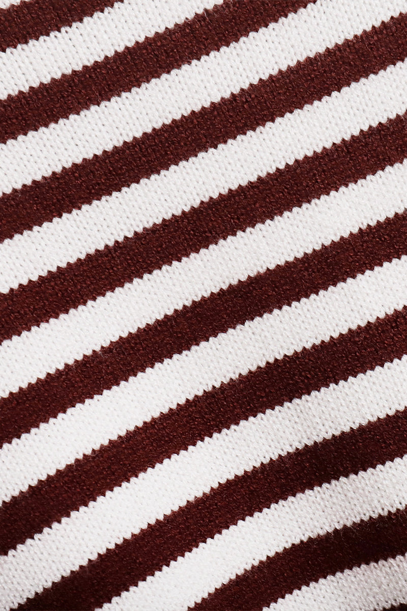 Ribbed Colorblock Striped Knit Sweater