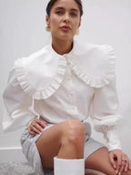 Loose Cotton Babydoll Blouse