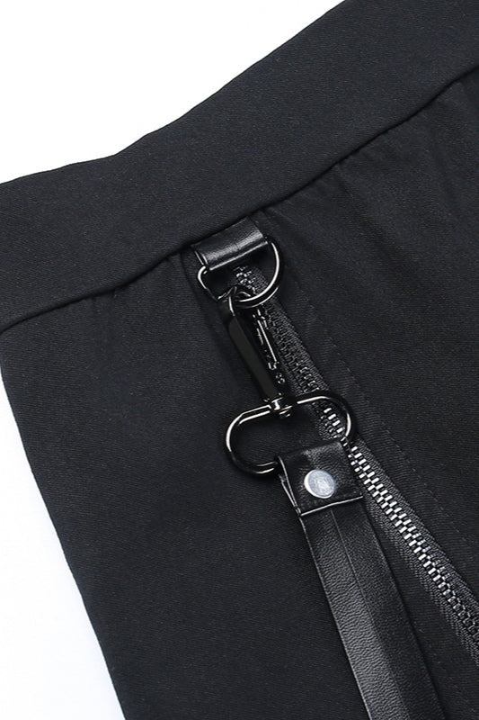 Double Zipper Gothic Split Skirt