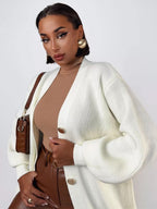 Solid Loose Knit Cardigan