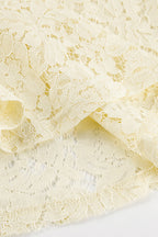 Lace Hollow High-Waisted Midi Skirt