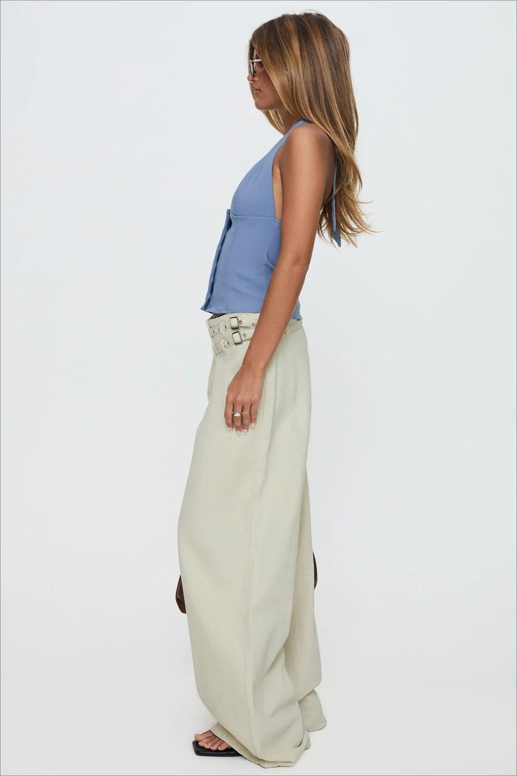 Adjustable Waist Side Pocket Loose Fit Jeans