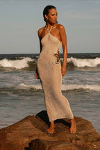 Sexy Hollow Knit Beach Bikini Boho Dress