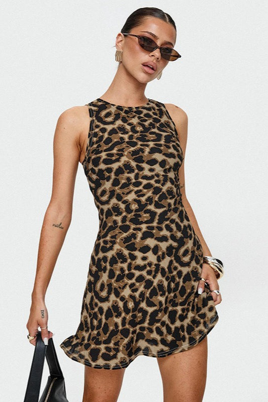 Leopard Print Tank Mini Dress