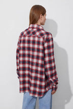Cotton Plaid Oversized Shirt  Blouse