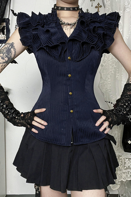 Gothic V-Neck Slim Fit Blouse