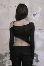 Asymmetrical One Shoulder Knit Top