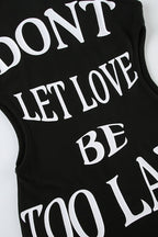 Street Style Sexy Letter Print Cutout Bodycon Mini Dress