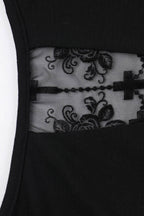 Gothic Cross Patchwork Knit Top
