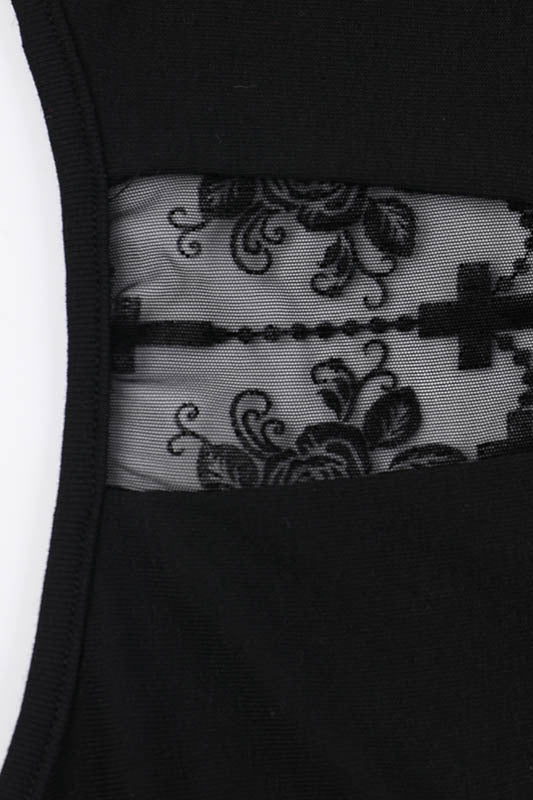 Gothic Cross Patchwork Knit Top