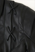 Vintage Belted PU Leather Jacket