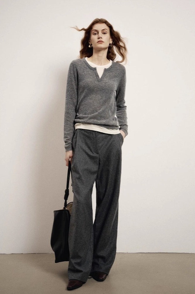 Wool Blend Layered Look Blouse