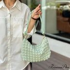 Fabric Folded Shoulder Padded Tote Bag