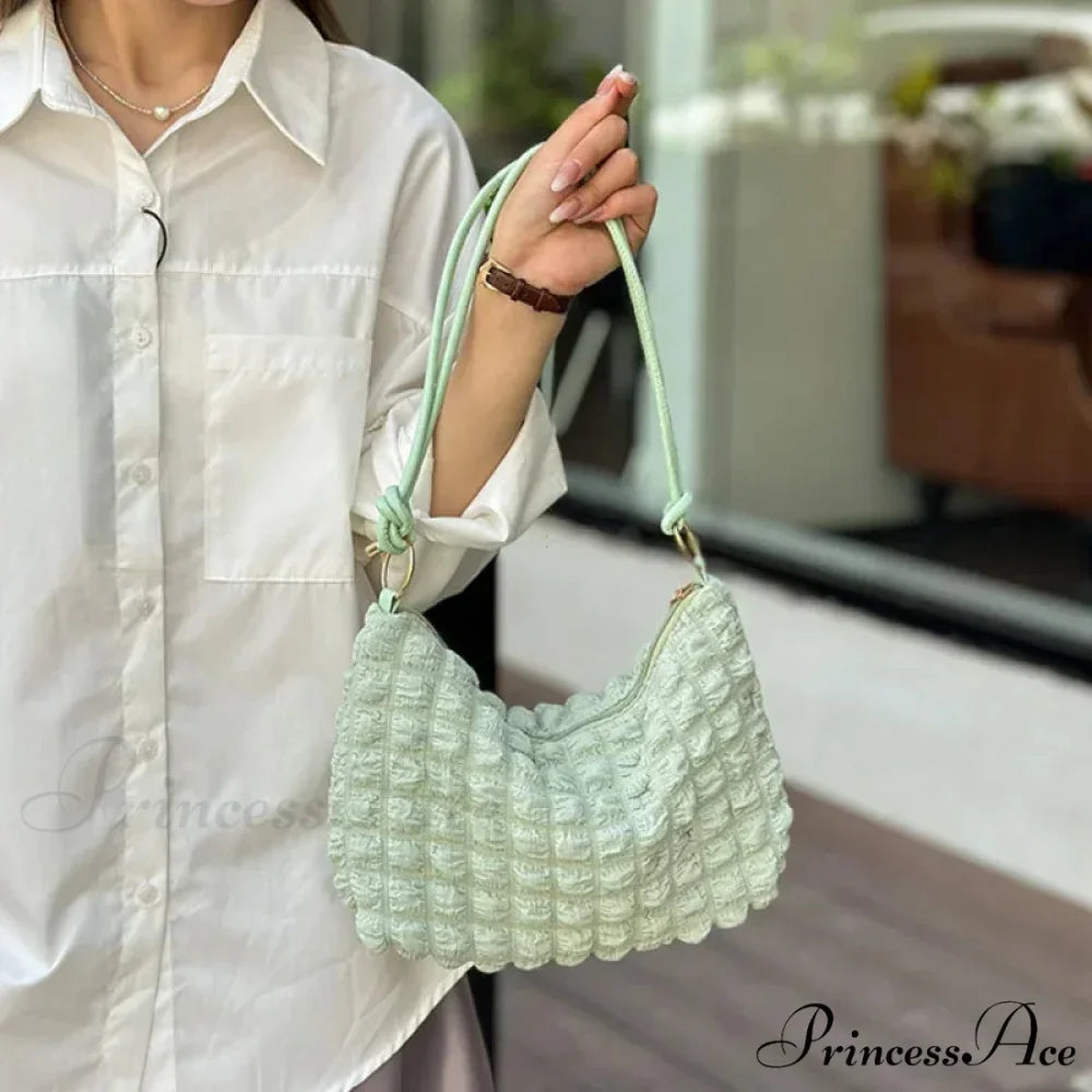 Fabric Folded Shoulder Padded Tote Bag