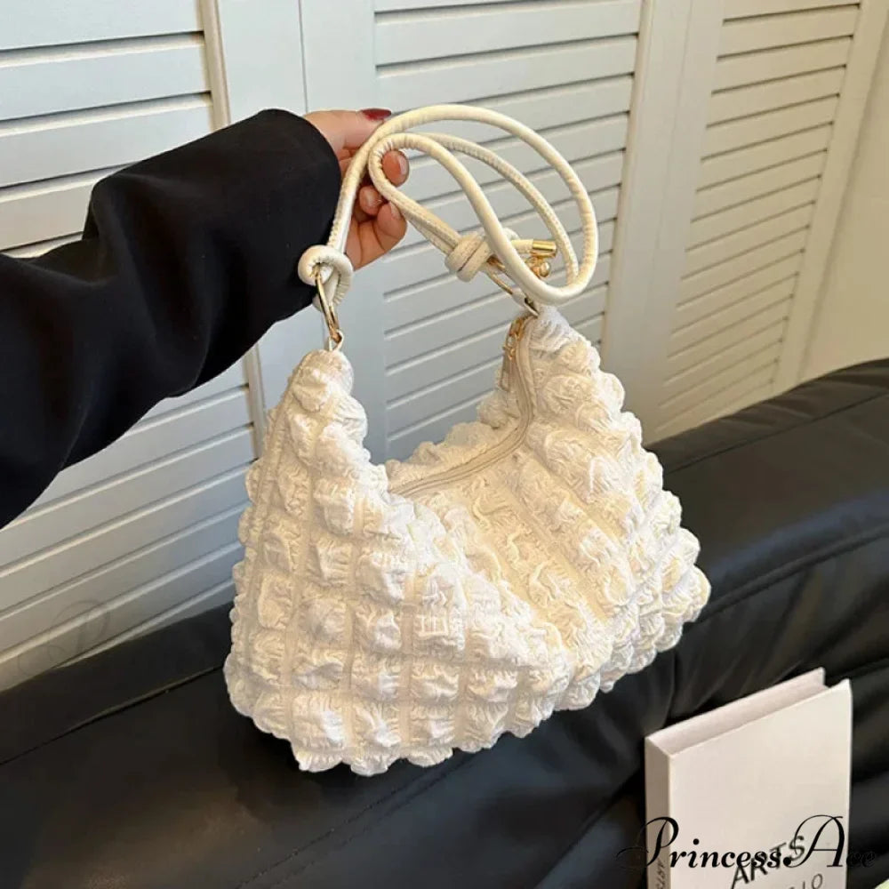 Fabric Folded Shoulder Padded Tote Bag