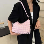 Fabric Folded Shoulder Padded Tote Bag