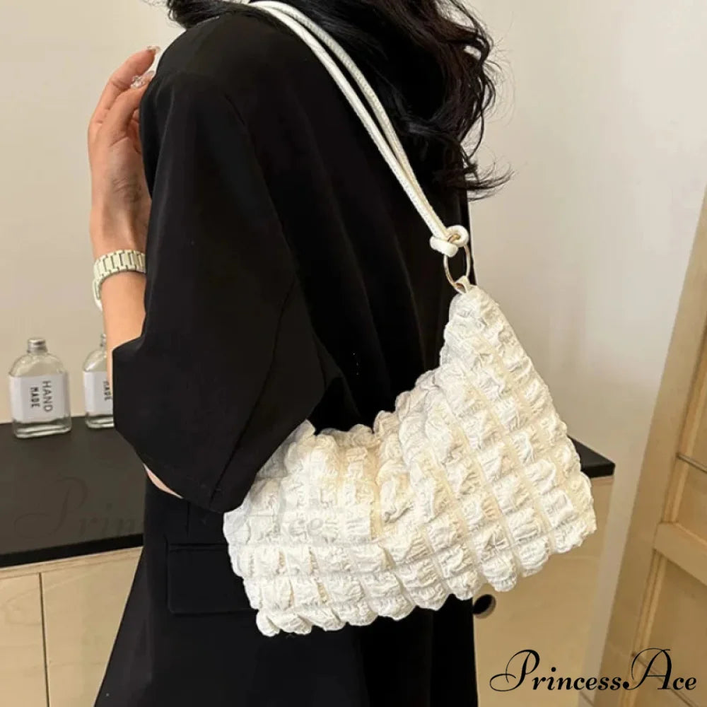 Fabric Folded Shoulder Padded Tote Bag