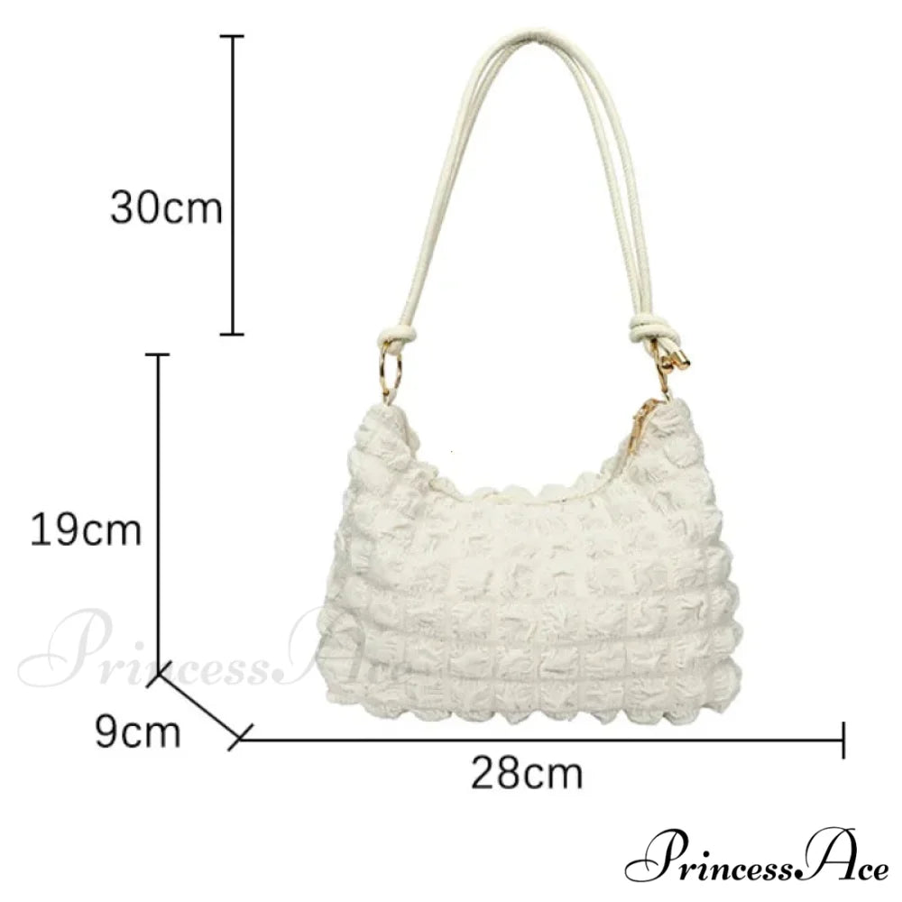 Fabric Folded Shoulder Padded Tote Bag