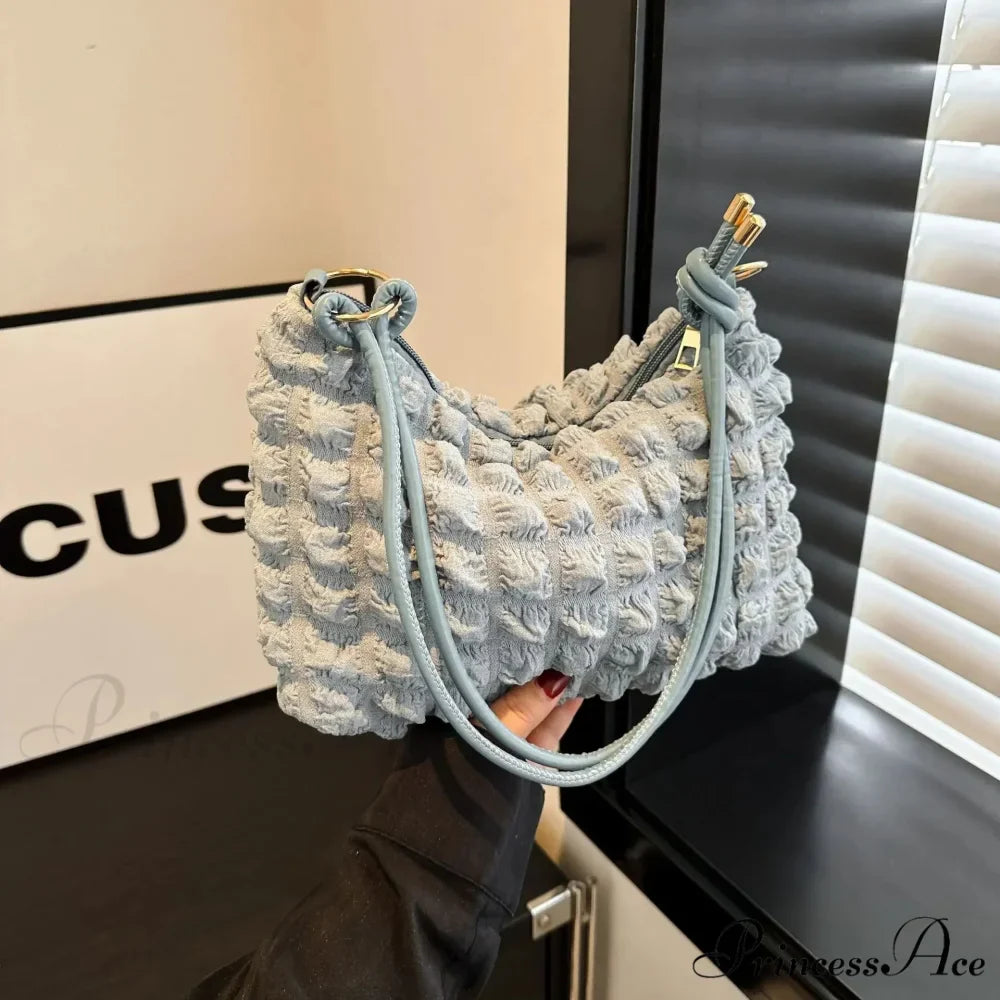 Fabric Folded Shoulder Padded Tote Bag