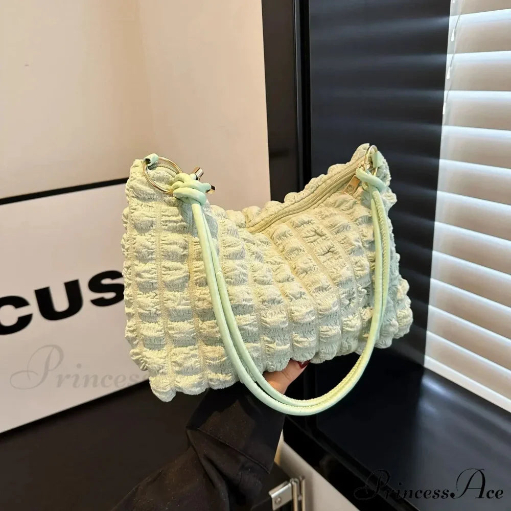 Fabric Folded Shoulder Padded Tote Bag