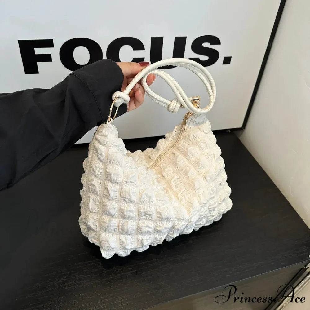 Fabric Folded Shoulder Padded Tote Bag