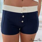 Fabric Pattern Button Sweatshort