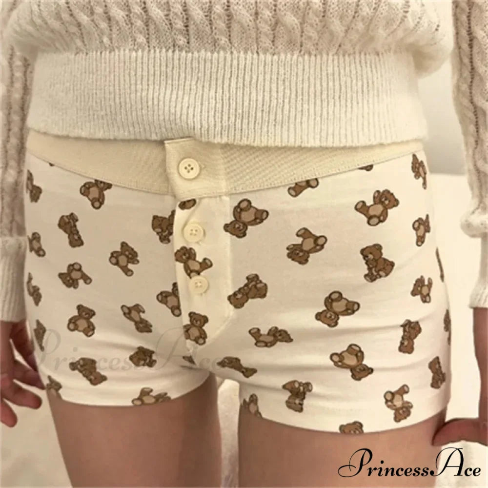 Fabric Pattern Button Sweatshort