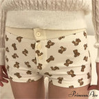 Fabric Pattern Button Sweatshort