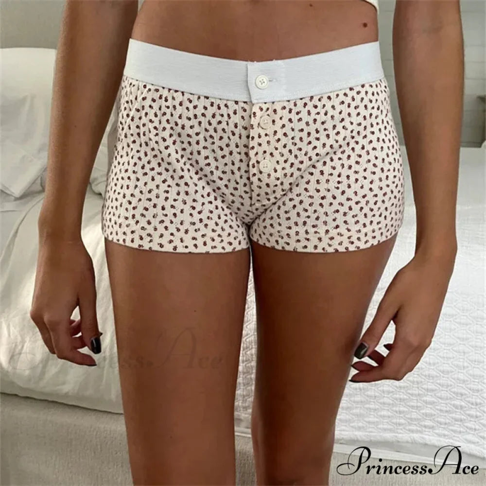 Fabric Pattern Button Sweatshort