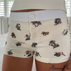 Fabric Pattern Button Sweatshort