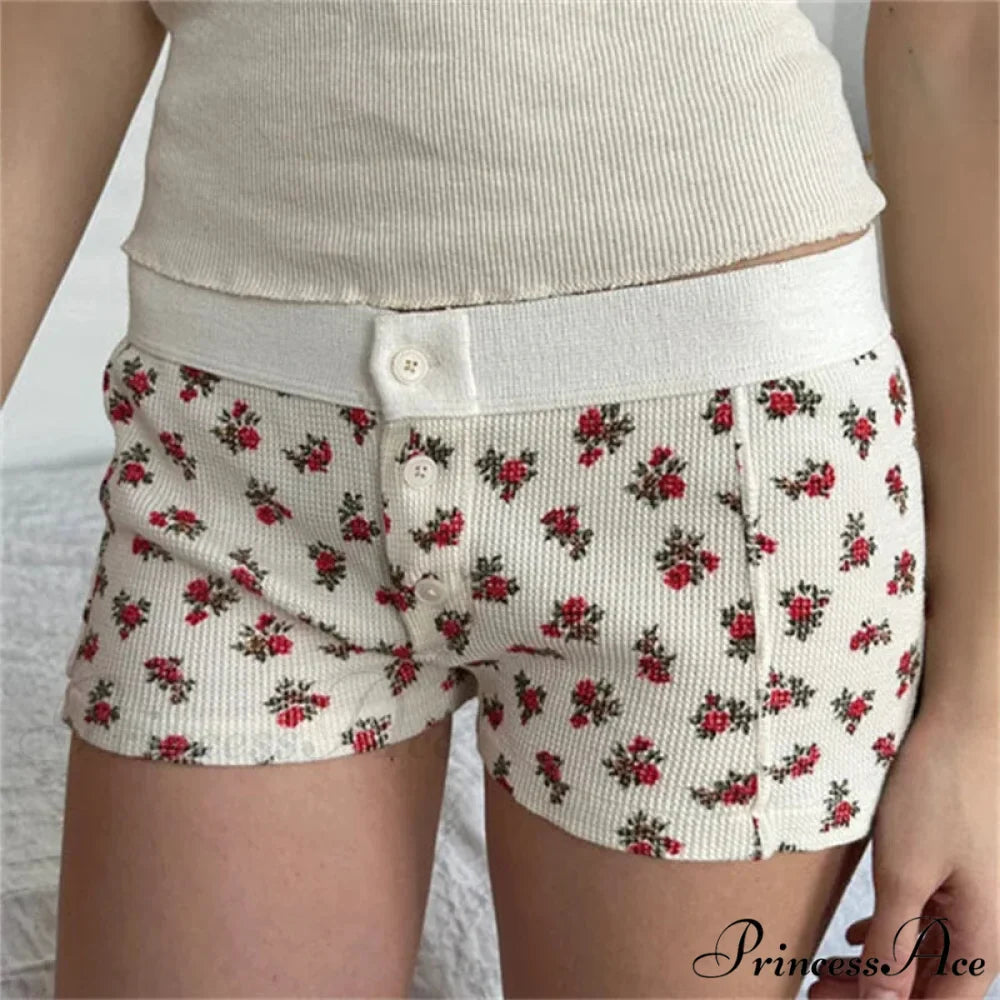 Fabric Pattern Button Sweatshort