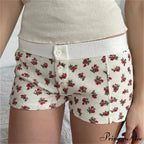 Fabric Pattern Button Sweatshort
