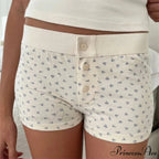 Fabric Pattern Button Sweatshort