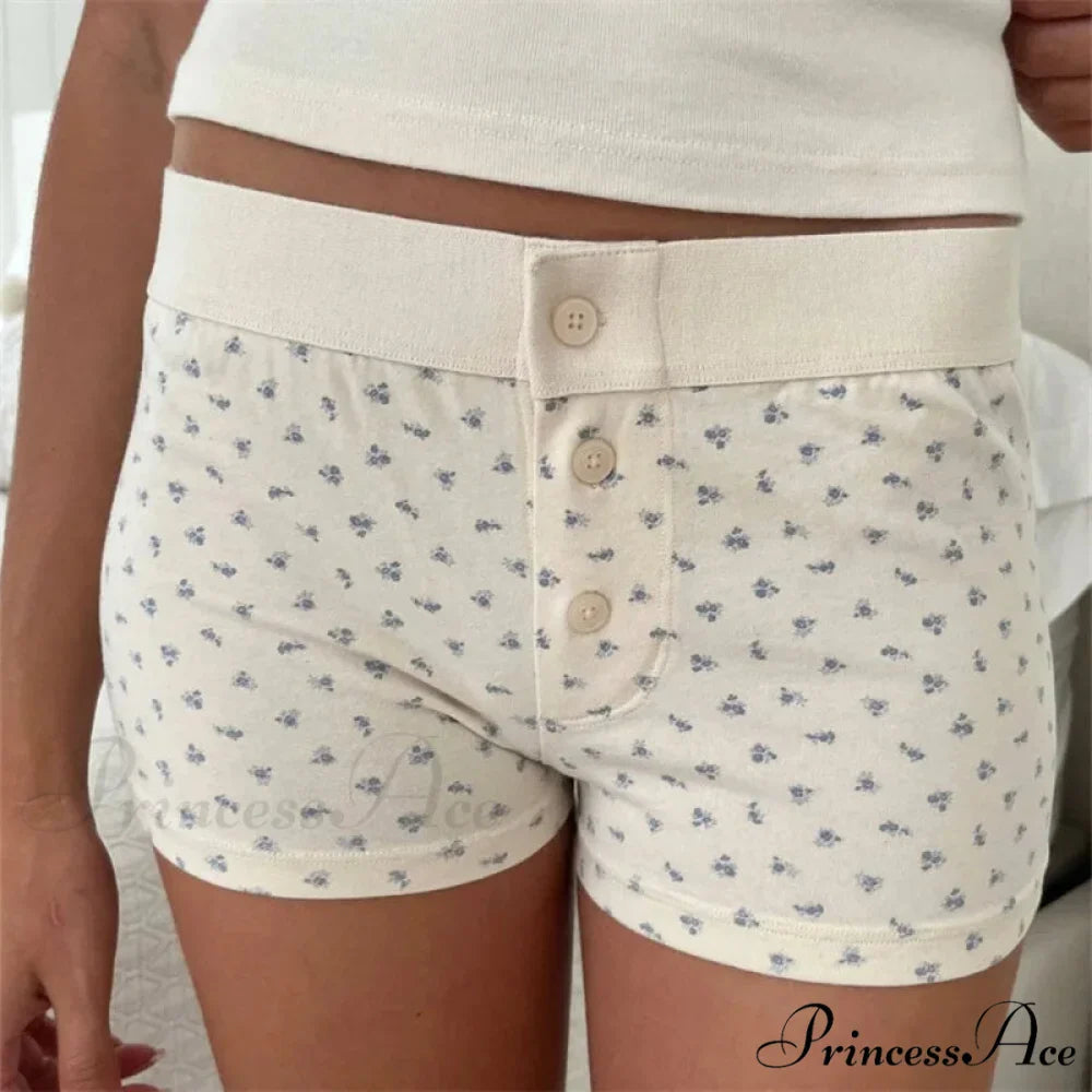 Fabric Pattern Button Sweatshort