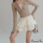 Fairycore White Lace Patchwork Layered Skirt