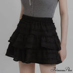 Fairycore White Lace Patchwork Layered Skirt