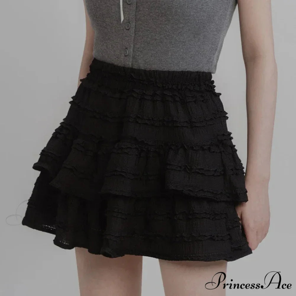 Fairycore White Lace Patchwork Layered Skirt