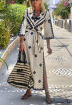 Fall Aromatic Hemp A-line Boho Dress