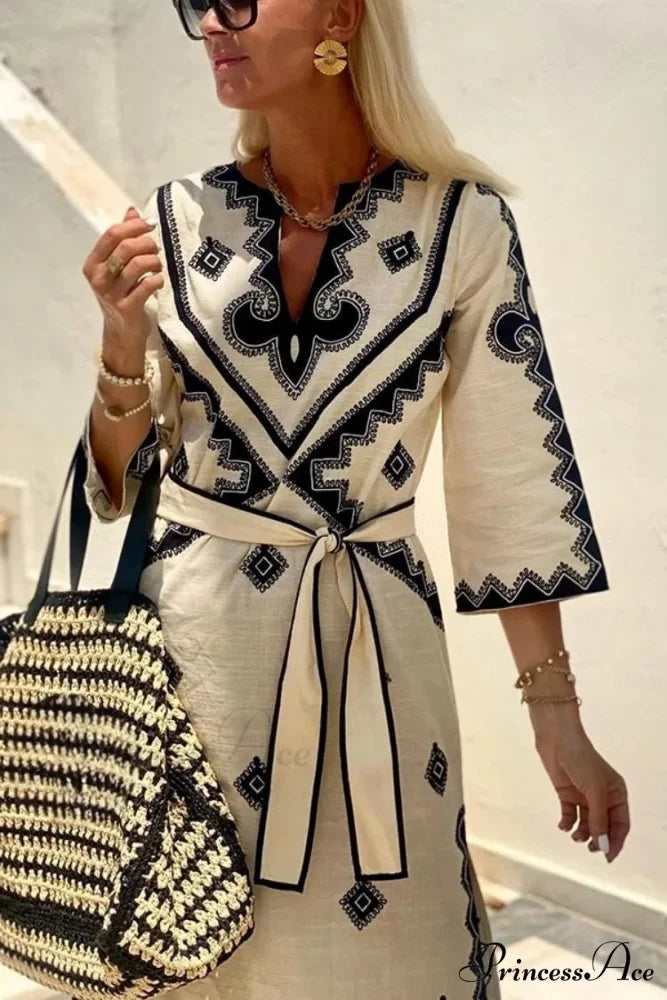 Fall Aromatic Hemp A-line Boho Dress