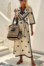 Fall Aromatic Hemp A-line Boho Dress