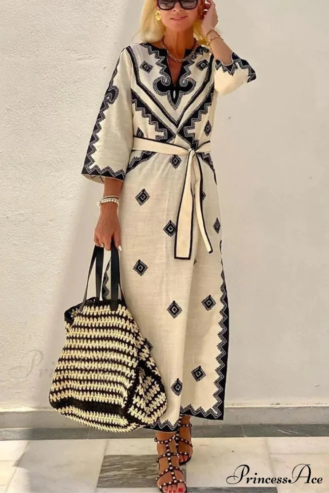 Fall Aromatic Hemp A-line Boho Dress