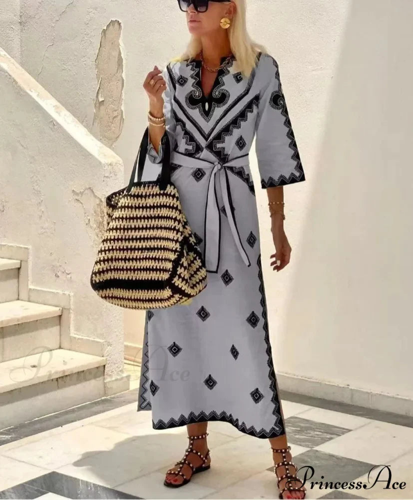 Fall Aromatic Hemp A-line Boho Dress