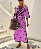 Fall Aromatic Hemp A-line Boho Dress