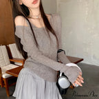 Fall Basic Informal Retro Extended Sleeve Knit Top