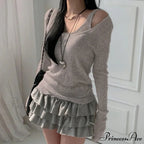 Fall Basic Informal Retro Extended Sleeve Knit Top