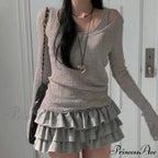 Fall Basic Informal Retro Extended Sleeve Knit Top