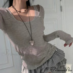 Fall Basic Informal Retro Extended Sleeve Knit Top