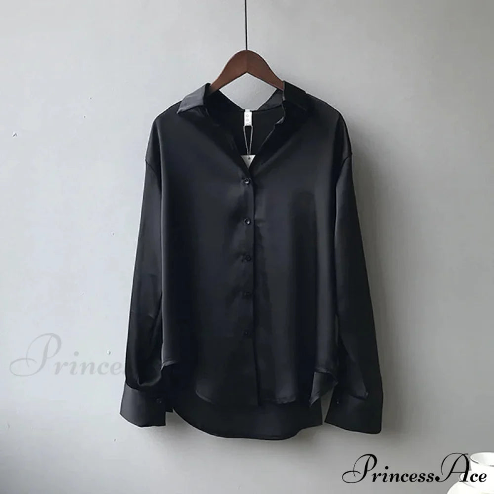 Fall Button Up Silk Retro Ivory Blouse