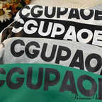 Fall Correspondence Print Baggy Fleece Hoodie